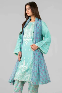 3 Piece - Printed Embroidered Suit - 42601790
