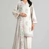 3 Piece - Printed Embroidered Suit - 42601859