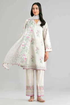 3 Piece - Printed Embroidered Suit - 42601859