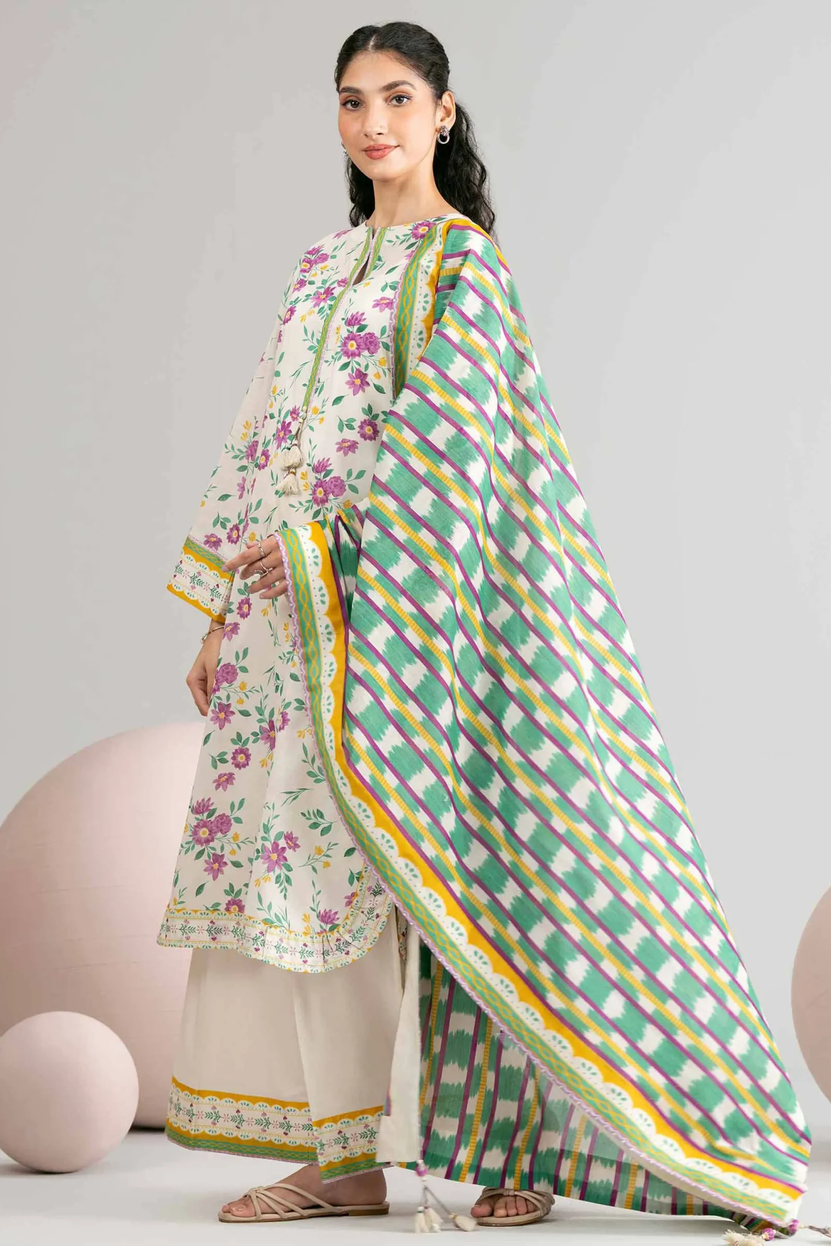 3 Piece - Printed Loose Fabric - 42602422