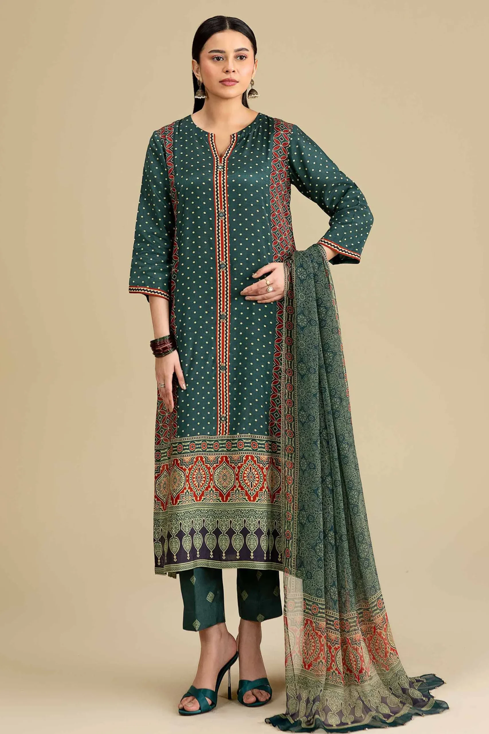 3 Piece - Printed Suit - KFE26-111