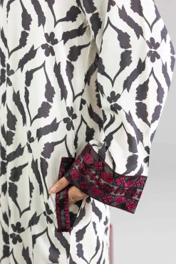 Printed Embroidered Dress - FE26-48