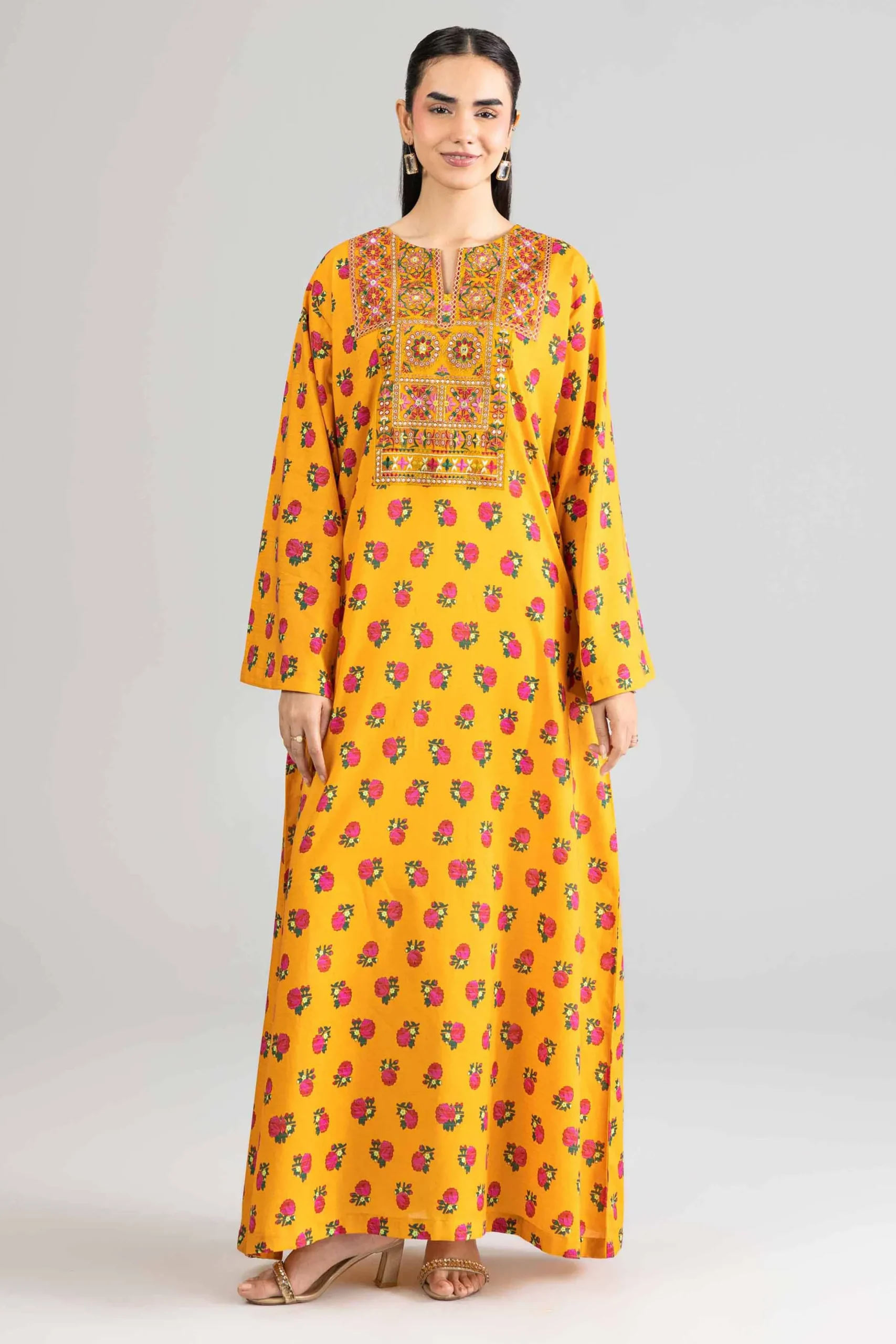 Printed Embroidered Dress - FE26-50