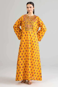 Printed Embroidered Dress - FE26-50