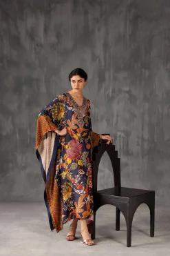 Printed Embroidered Kaftan - KFE26-134