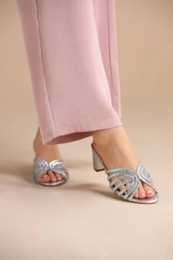 Silver Block Heels-445272920