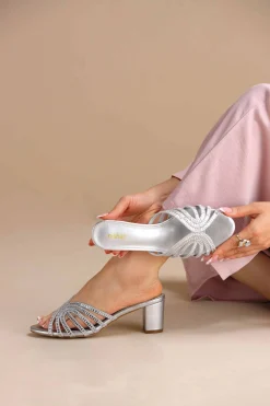 Silver Block Heels-445272920