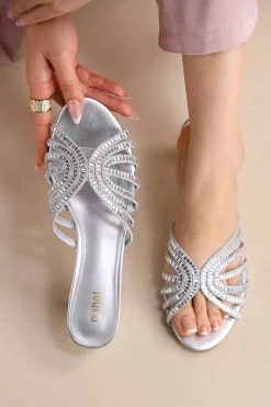Silver Block Heels-445272920