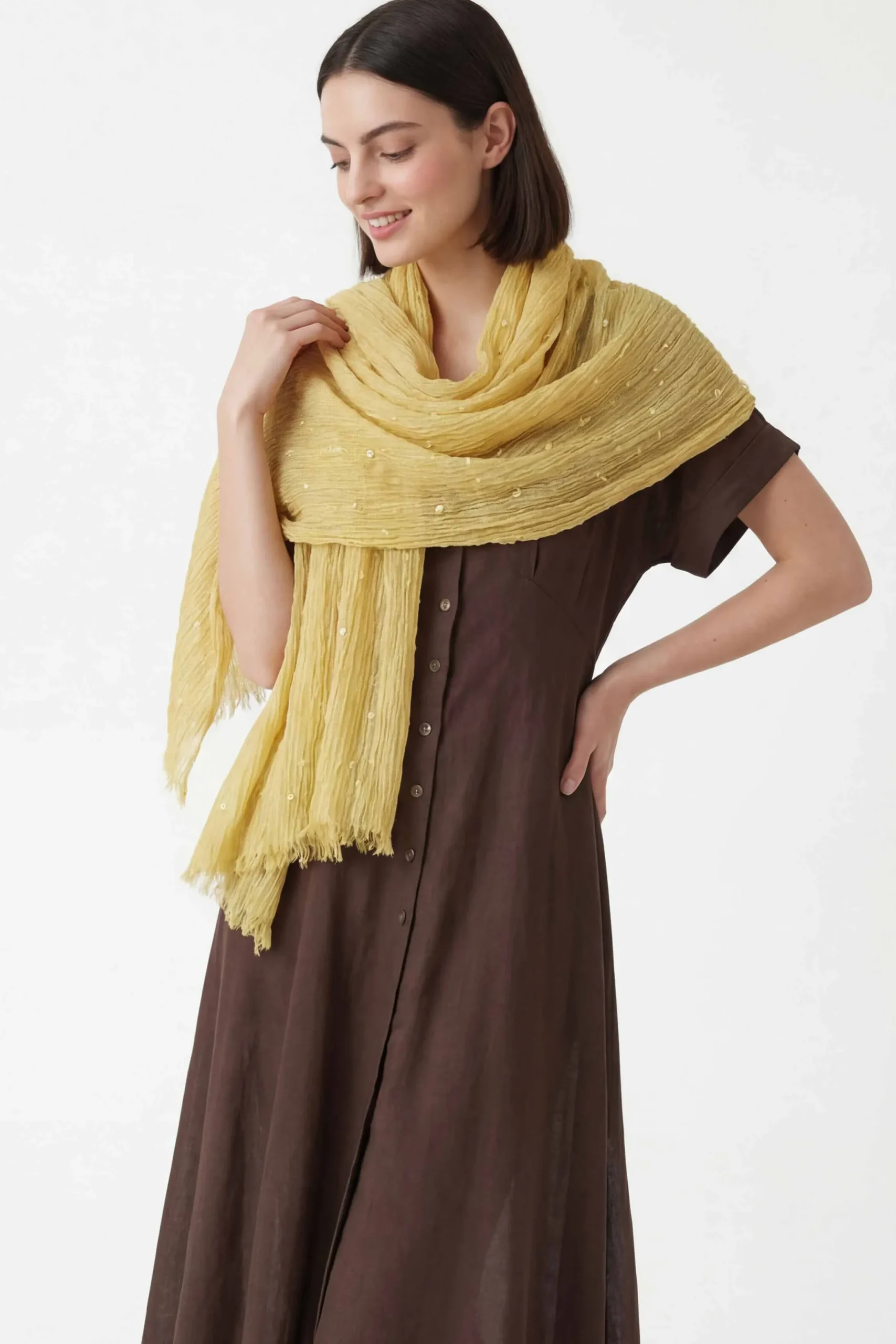 Yellow Women Scarf-443382102