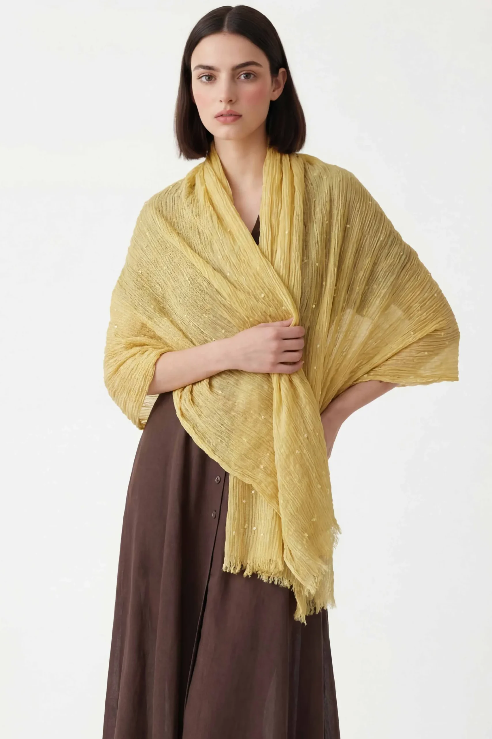Yellow Women Scarf-443382102