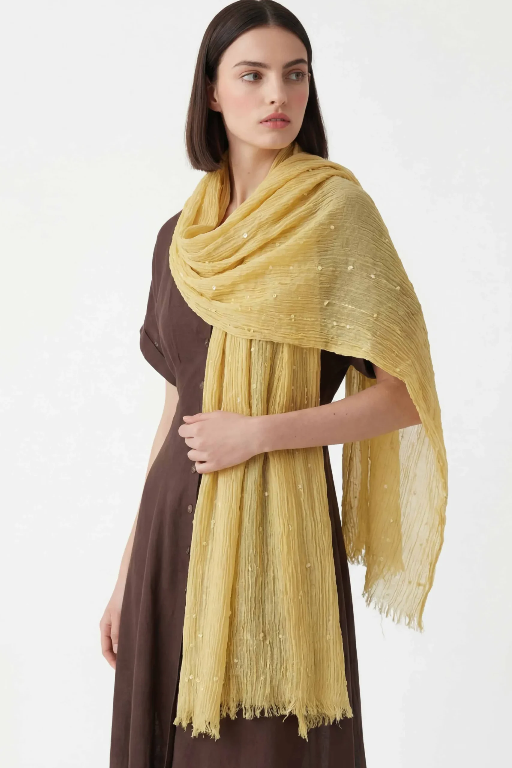 Yellow Women Scarf-443382102