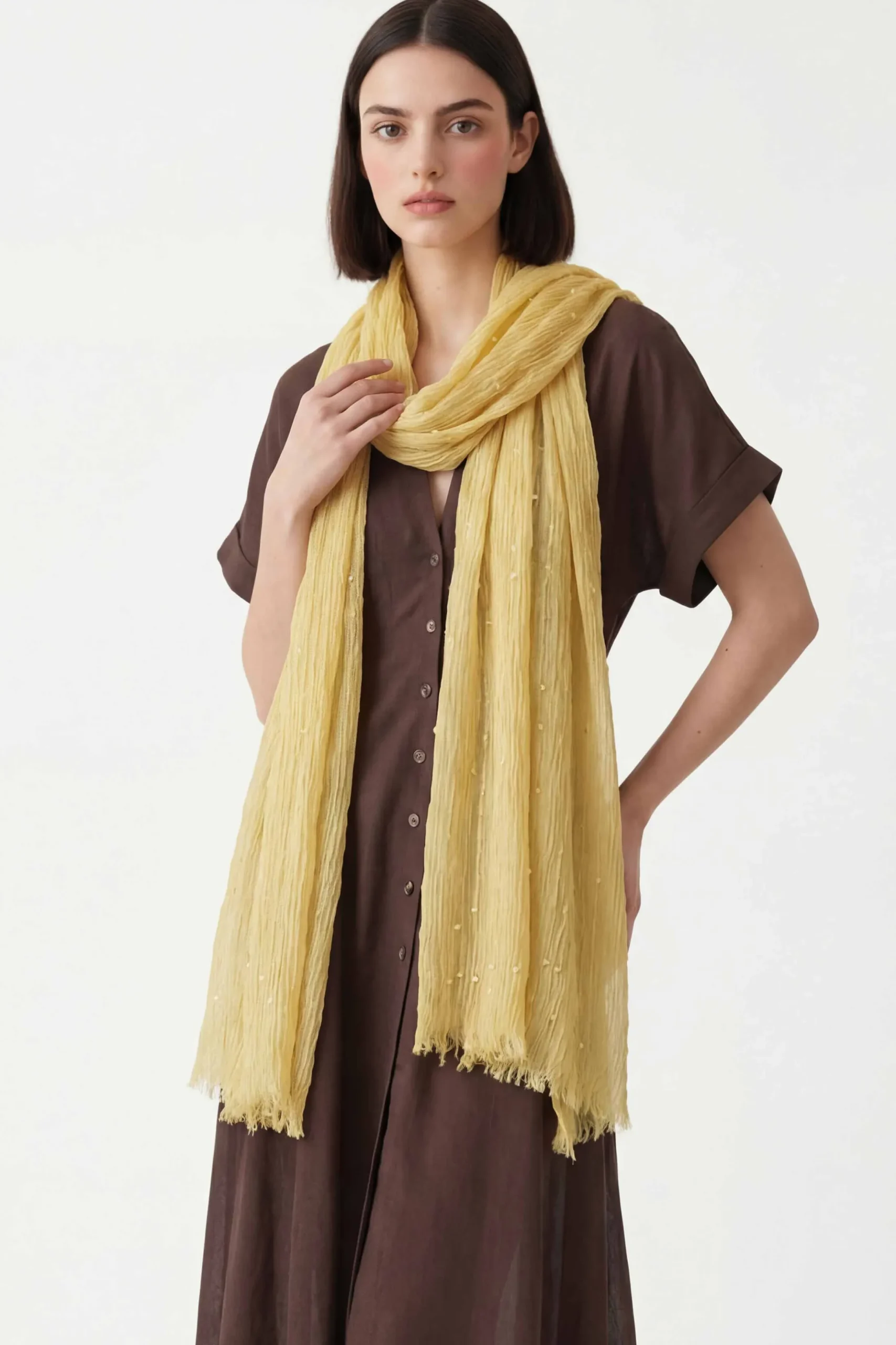 Yellow Women Scarf-443382102